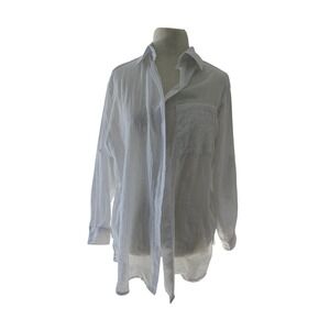 L.I.F.E. Love is for Eternity Womens White‎ Gauze Roll Tab Button Down Shirt S